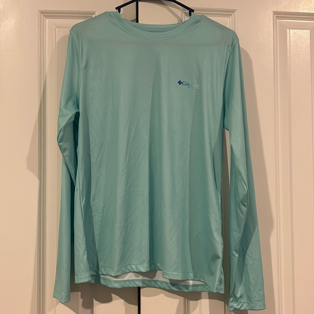 Columbia Long Sleeve PFG Shirt Blue Large